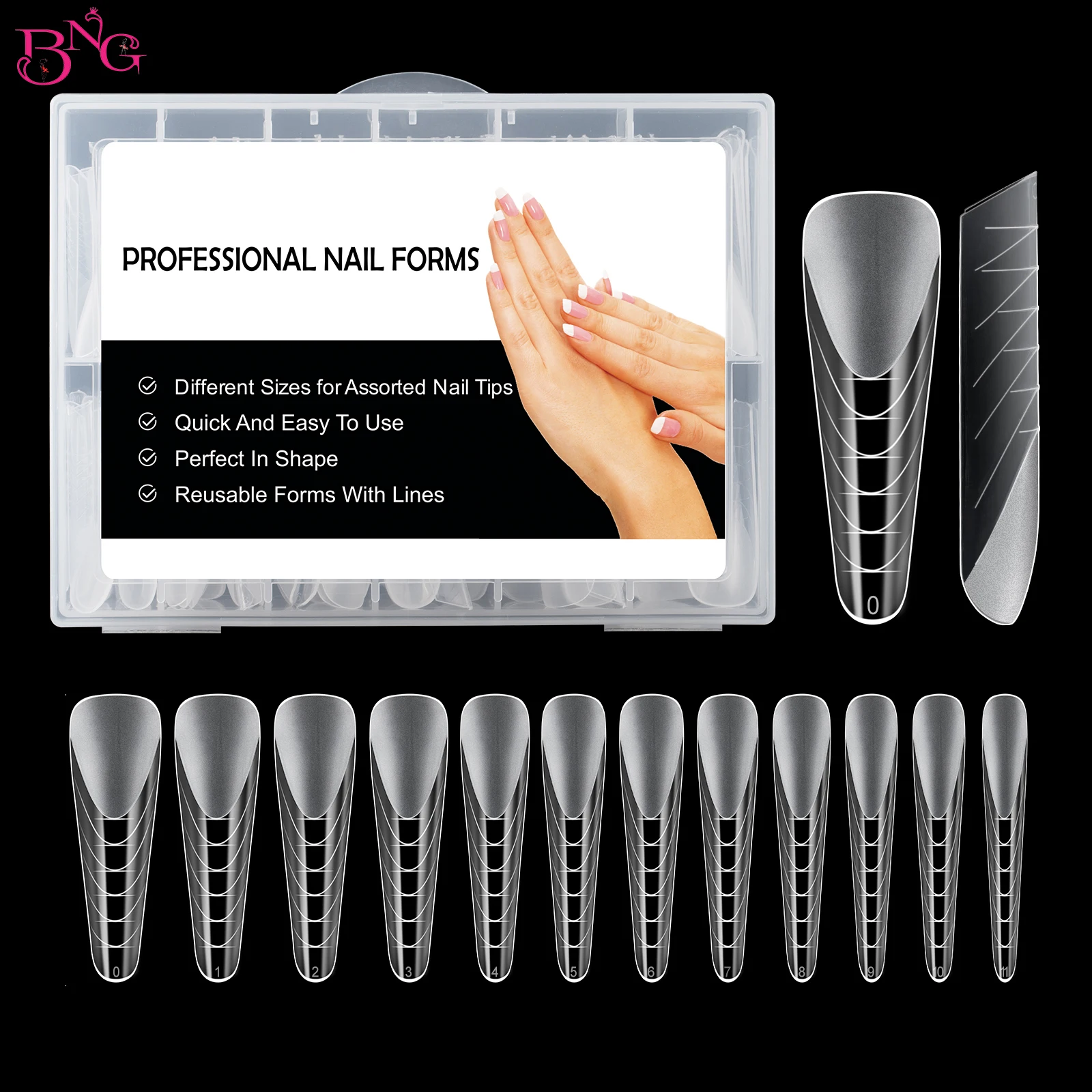 Top Trends: Matte Quick Building Nail Mold Tip Full Cover Dual Forms Nails Poly Nail Gel Extension Upper Mold Top False Tips Manicure Tools Shoppable Styles