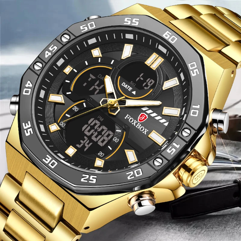 Top Trends: LIGE Dual Display Watches For Men Fashion Business Waterproof Watch Men Top Brand Luxury Sport Quartz Chronograph Reloj Hombre Shoppable Styles