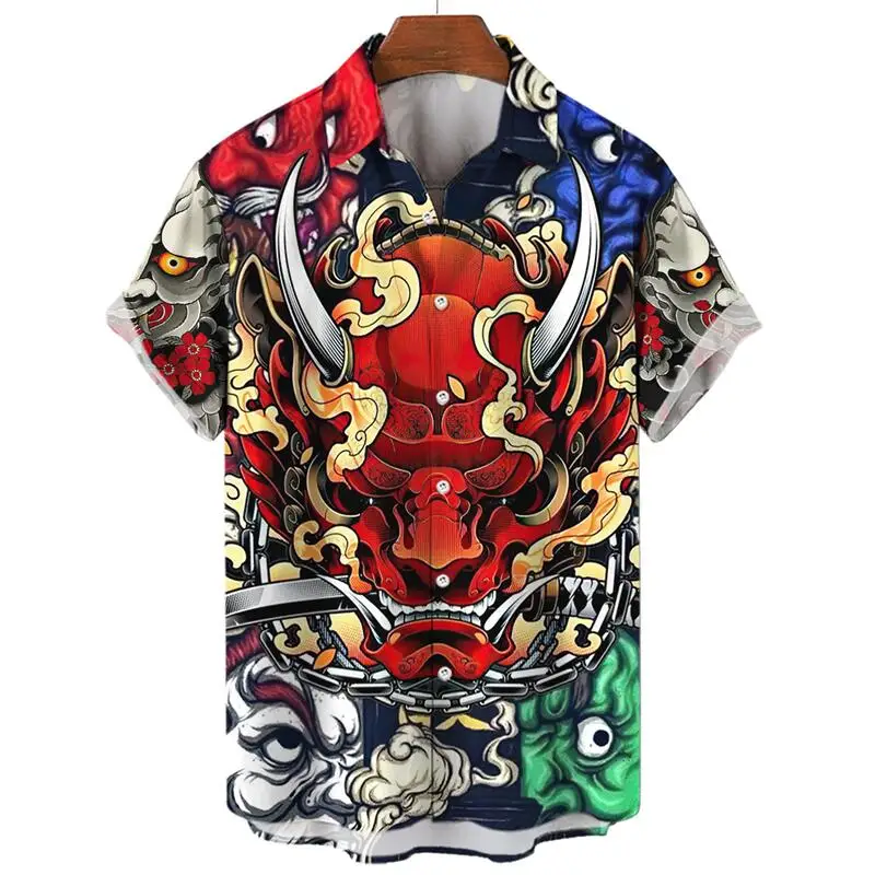 Top Trends: Men's Fashion Trends Harajuku Casual Short Sleeve Social Vintage Hawaiian Shirt Dragon Holiday Gifts Beach Y2k Cartoon Clothing Shoppable Styles