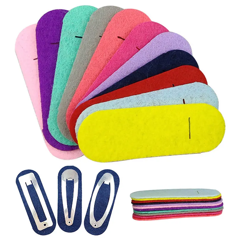 Top Trends: 100-20pcs / lot Color Oval Felt Cutted Appliques 6cm 7cm White Black NON-WOVEN Patches For DIY Hairpin Hairclips Headwear Material Shoppable Styles