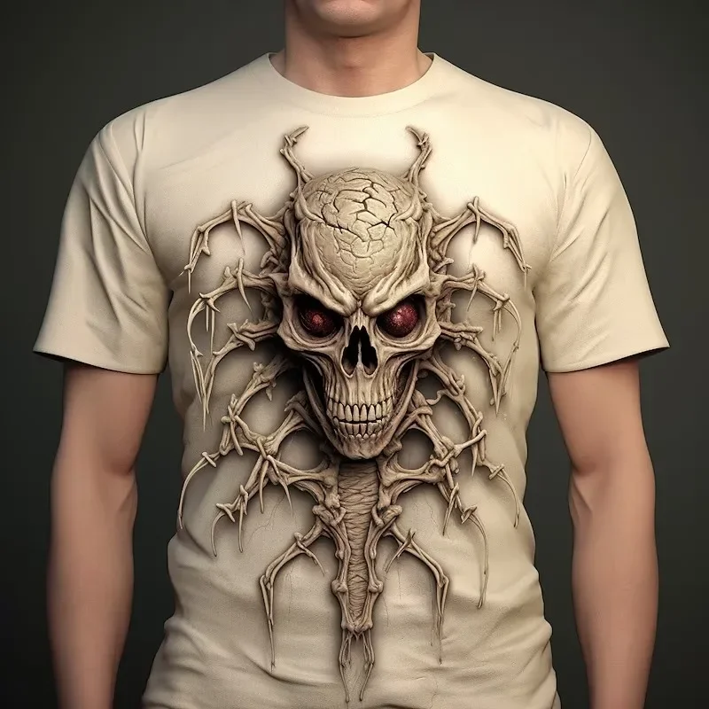 Top Trends: Fashion 3D Spider Printed T Shirt For Men Funny Skull Pattern Oversized T-shirts Summer Casual O-neck Short Sleeve Pullover Tops Shoppable Styles - Image 5