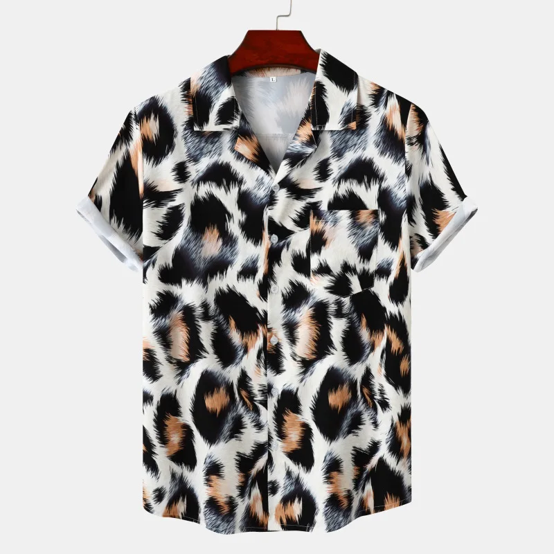 Top Trends: Pink Leopard Print Mens Shirts Lapel Neck Loose Button Up Blouse Breathable Summer Streetwear Sexy Shirts Men Hawaiian Shirts Shoppable Styles - Image 2