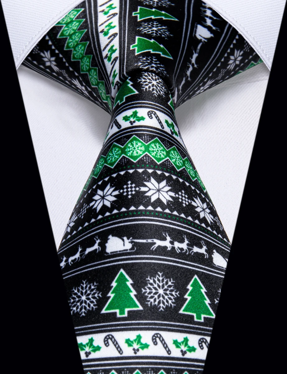 Top Trends: Christmas Santa Claus Men's Tie Elk Candy Cane Red Green Necktie For Man Christmas Accessories Gift Snowflake Snowman Cravate Shoppable Styles - Image 2