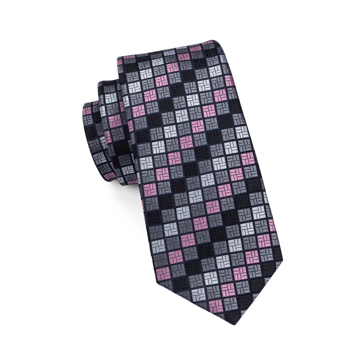 Top Trends: Hi-Tie Designer Grey Plaid Novelty Silk Wedding Tie For Men Handky Cufflink Gift Mens Necktie Fashion Business Party Dropshiping Shoppable Styles - Image 4