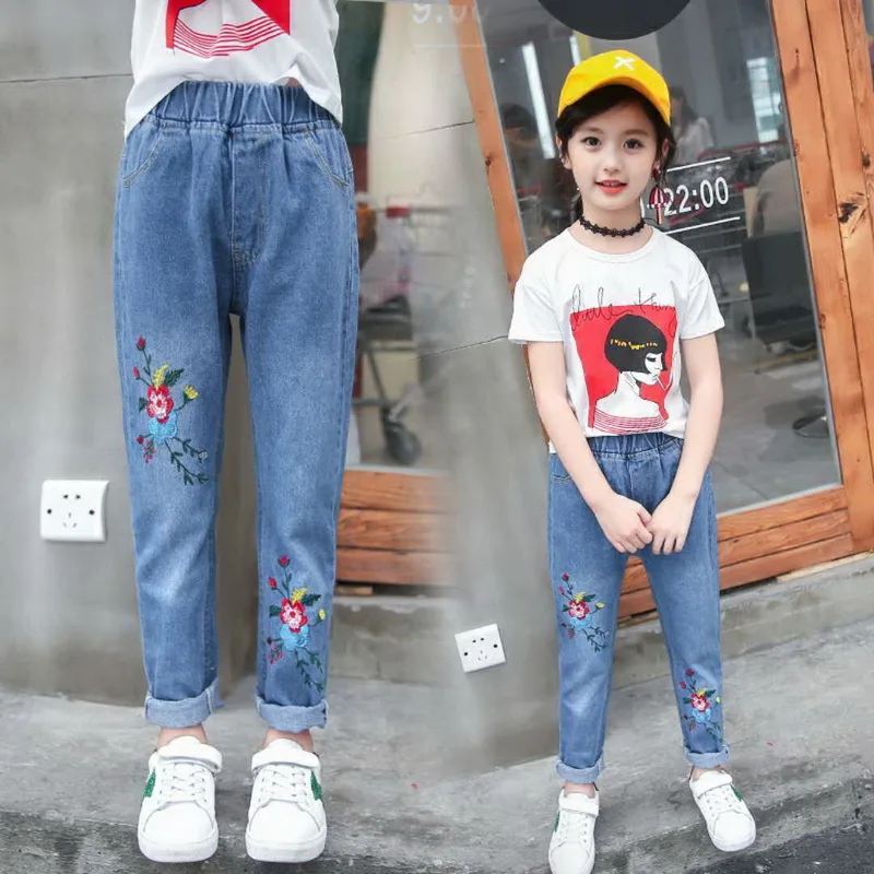 Top Trends: Summer Teen Girls Jeans Blue High Waist Slim Denim Pants For Girls Kids Trousers Casual Children Clothes For 8 10 12 Years Shoppable Styles - Image 4