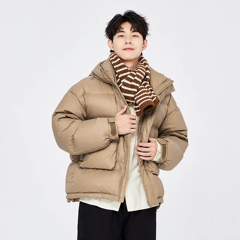 Top Trends: Semir Down Jacket Men 2022 Winter New Warm And Comfortable Simple Top Solid Color Casual Hooded Jacket Trendy Shoppable Styles