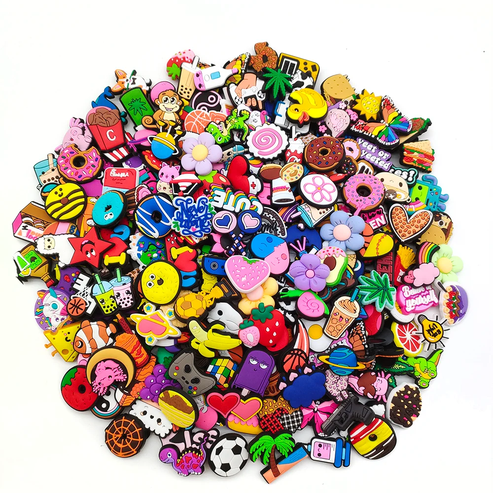 Top Trends: 20-500Pcs Random Store Products Shoe Charms For PVC Slides Sandals Buckle Decorations Accessories Wholesale Shoppable Styles