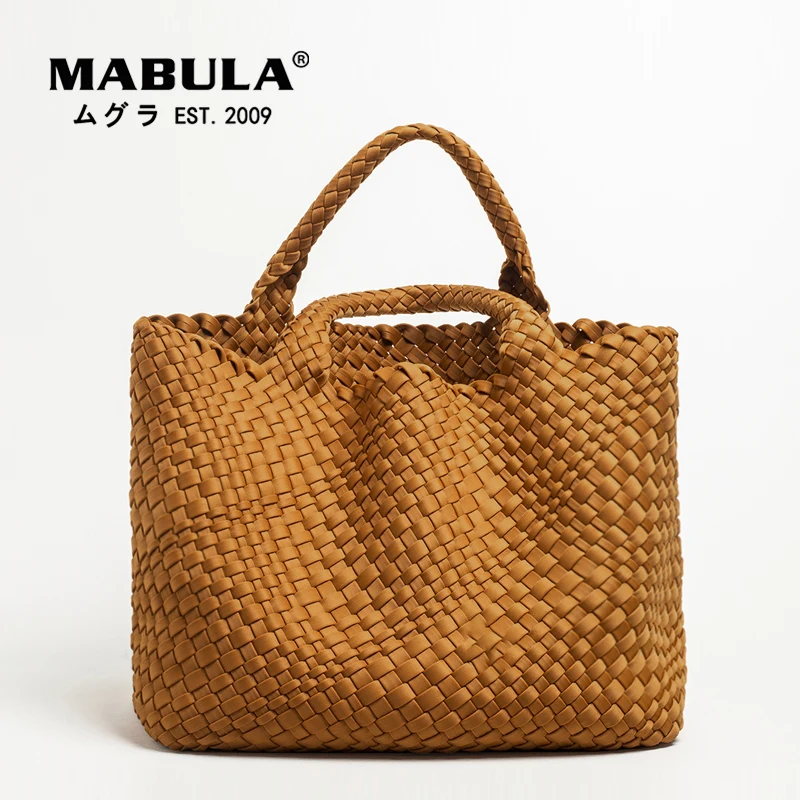 Top Trends: MABULA Stylish Women Woven Tote Luxury Design High Quality Handbag Neoprene Large Capacity Shoulder Bag With Purse Crossbody Bag Shoppable Styles