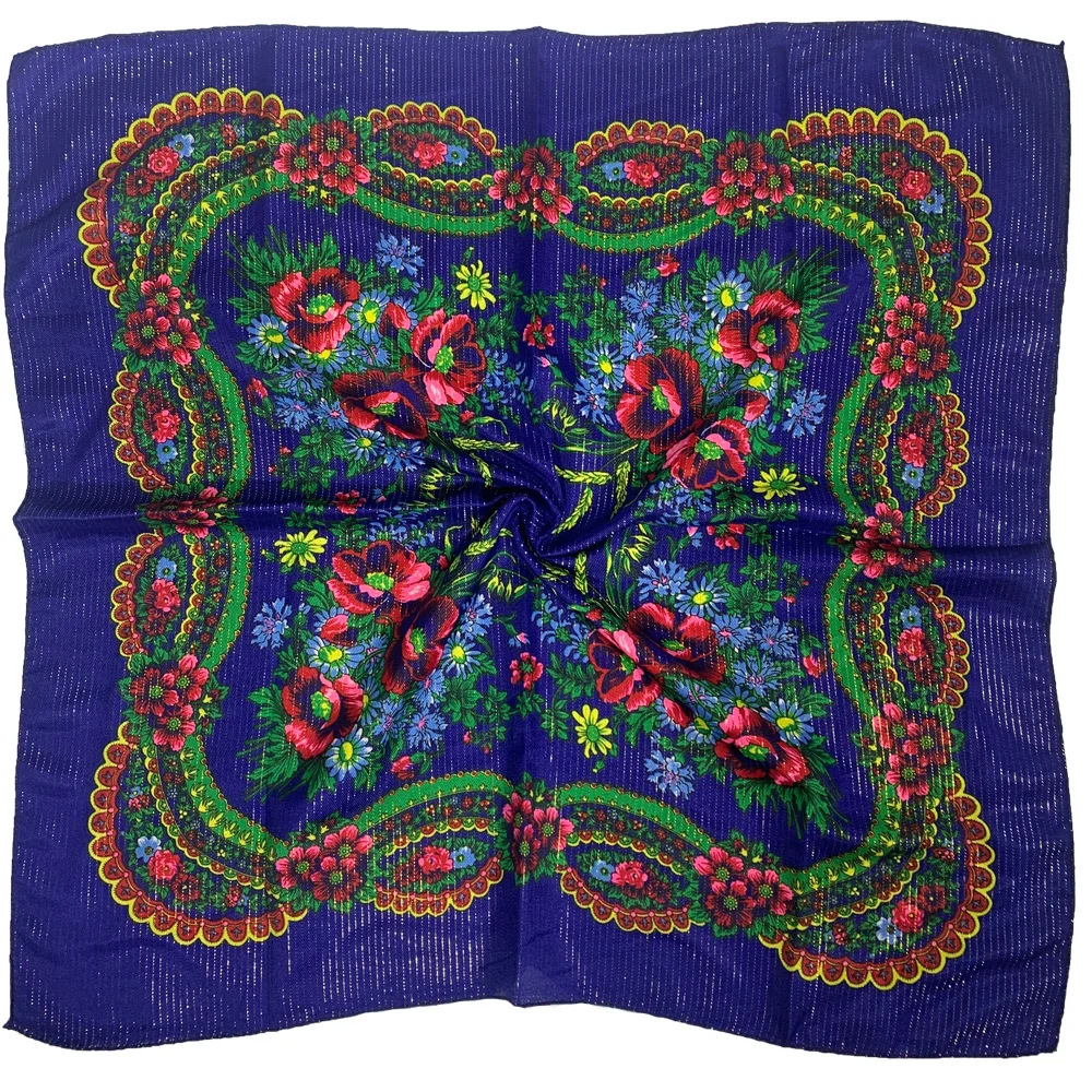 Top Trends: 2023 New Russian Scarf Women's Luxury Printed Floral Shawls Ethnic Ukraine Style Head Wraps Square Handkerchief Babushka Scarves Shoppable Styles - Image 5