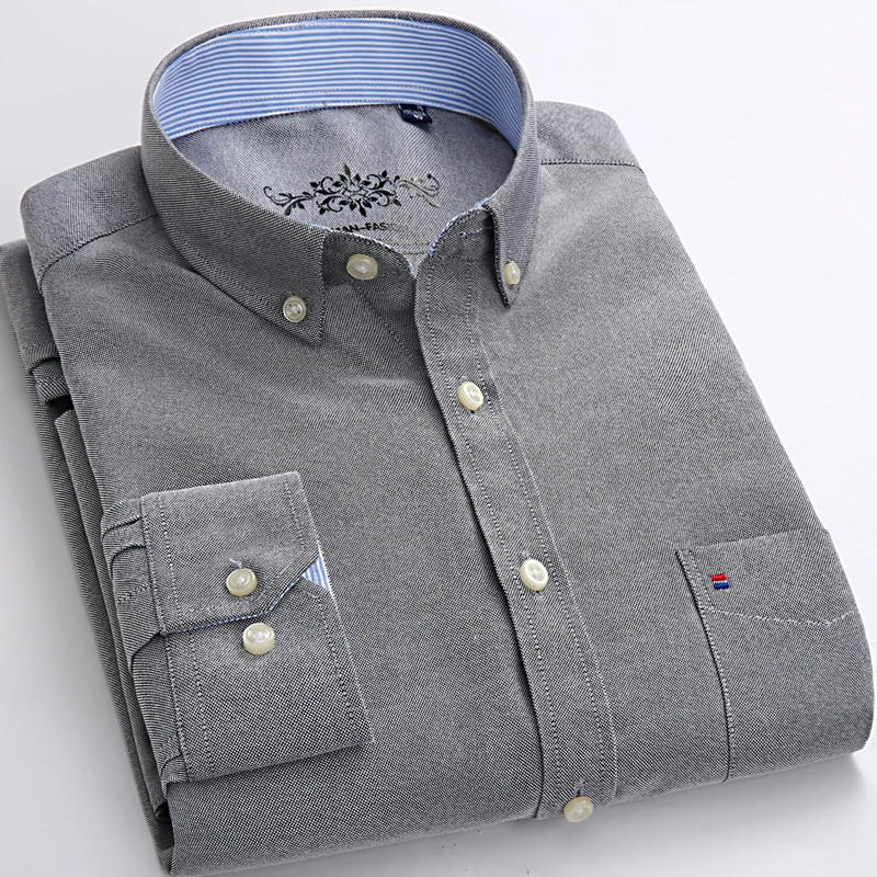 Top Trends: New In Shirt Cotton Long-sleeve Shirts For Men Slim Fit Formal Tops Free Shipping Items Single Pocket Solid Color Office Clothes Shoppable Styles