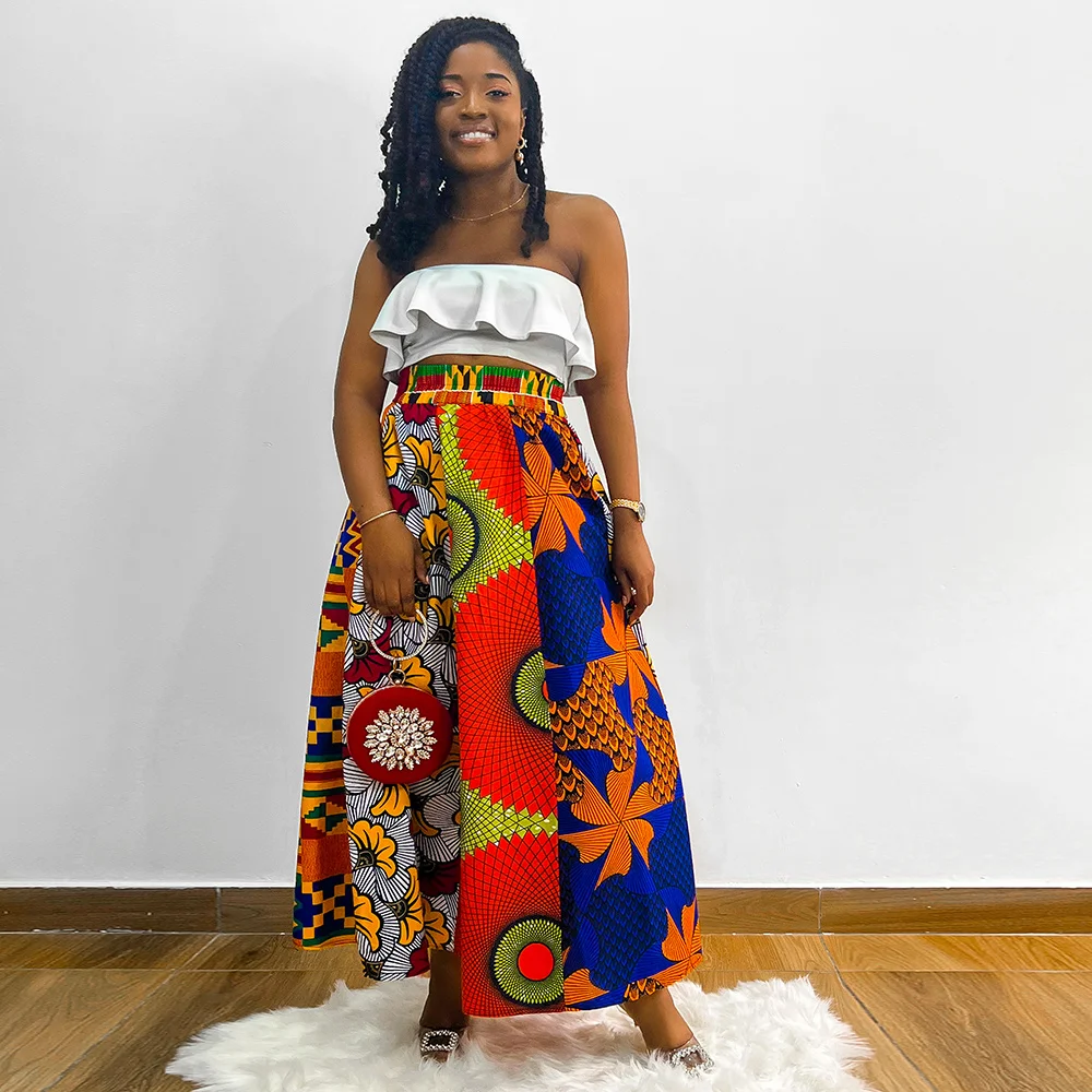 Top Trends: New Fashion African Maxi Skirt For Women Onesize Mix Skirt Ankara Wax Print High Waist Long Skirt African Traditional Clothing Shoppable Styles - Image 5