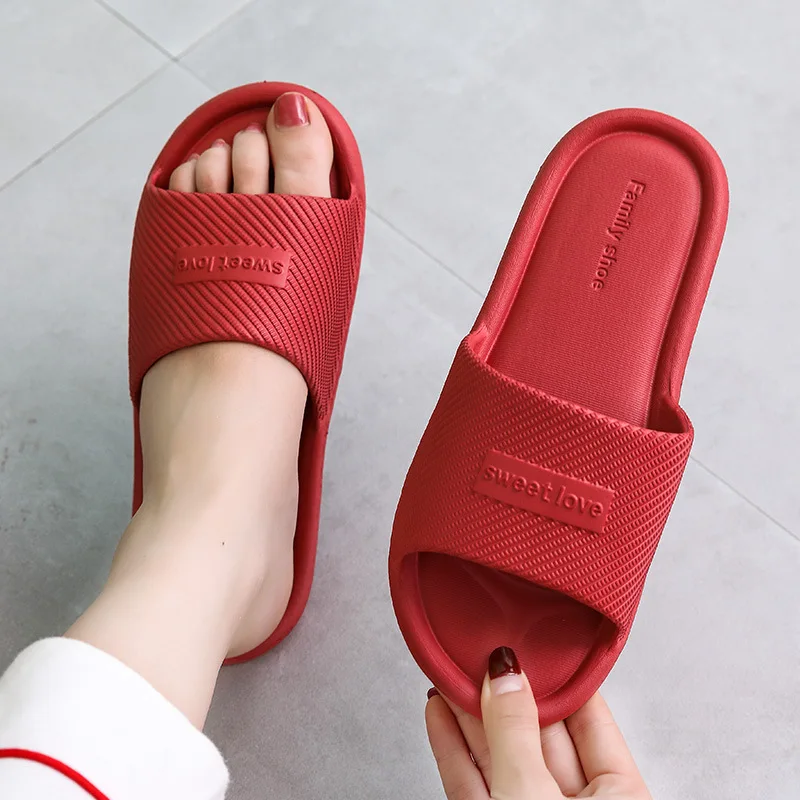 Top Trends: Summer Bathroom Slippers Men Women Non-slip Fashion Slides Indoor House EVA Slippers Woman Couples At Home Happy Flops LX021 Shoppable Styles