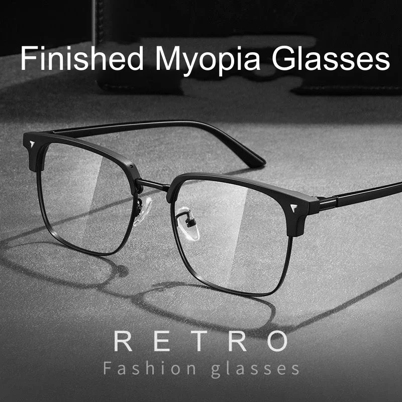 Top Trends: Trendy Metal Frame Myopia Glasses Men Women Blue Light Blocking Computer Eyewear Unisex Near Sight Eyeglasses Diopter 0 To -4.0 Shoppable Styles - Image 4