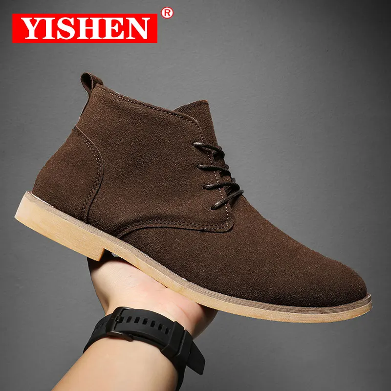 Top Trends: YISHEN Ankle Boots For Men Winter Boot Lace Up British Style Classic Suede Boots Casual Shoes Work Footwear Botas Zapatos Hombre Shoppable Styles