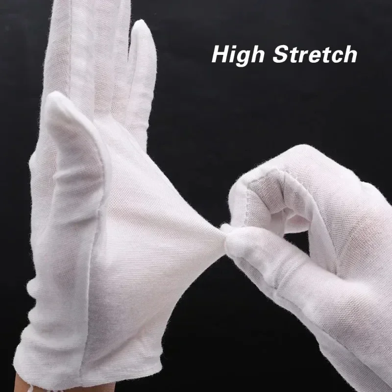 Top Trends: 1-20pairs White Cotton Work Gloves Dry Hands Handling Film SPA Gloves Ceremonial High Stretch Gloves Household Cleaning Tools Shoppable Styles - Image 6