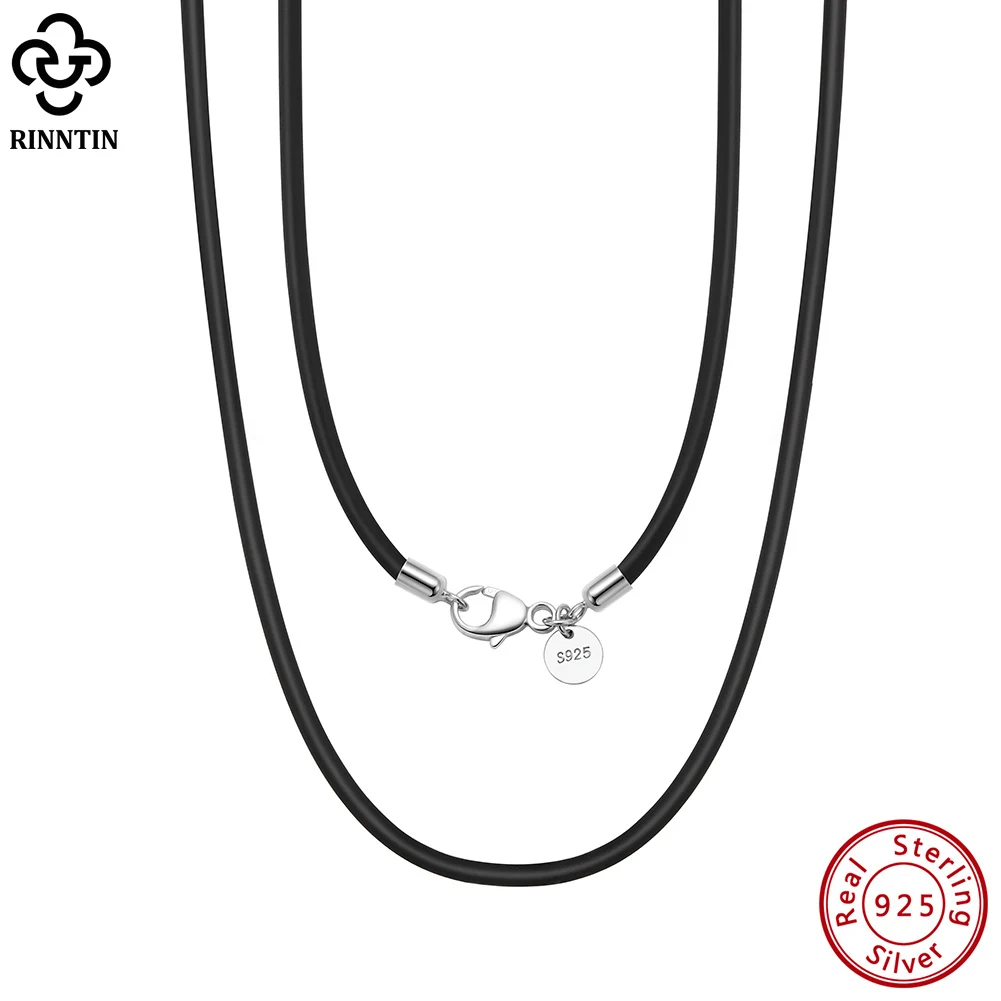 Top Trends: Rinntin Genuine Italian 2mm Black Leather Cord Chain Necklace For Women Men With 925 Sterling Silver Clasp Fashion Jewelry SC62 Shoppable Styles