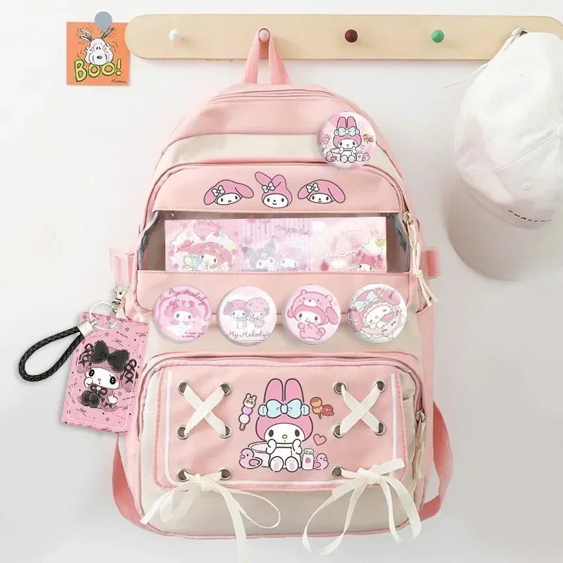 Top Trends: Sanrio Kuromi Backpack Cinnamoroll My Melody Anime Kawaii Backpack Student Large Capacity School Bag Cute Girls Shoppable Styles