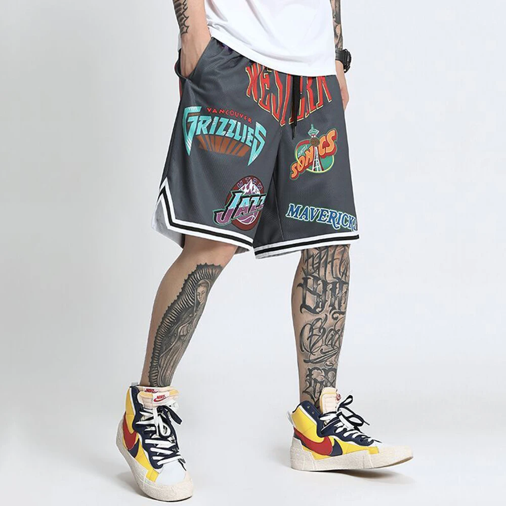 Top Trends: American Retro Hiphop Shorts Men's Loose High Street Sports Boxing Sports Casual Fashion Straight Five-point Pants Summer Shoppable Styles - Image 3