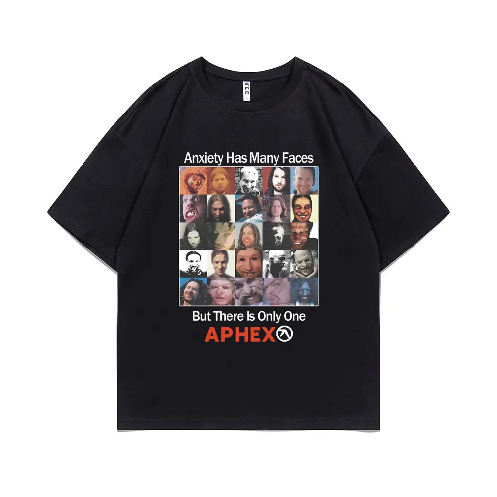 Top Trends: Britain Electronic Music Aphex Twin Anxiety Has Many Faces But There Is Only One APHEX Graphic T-shirt Unisex Fashion T Shirts Shoppable Styles