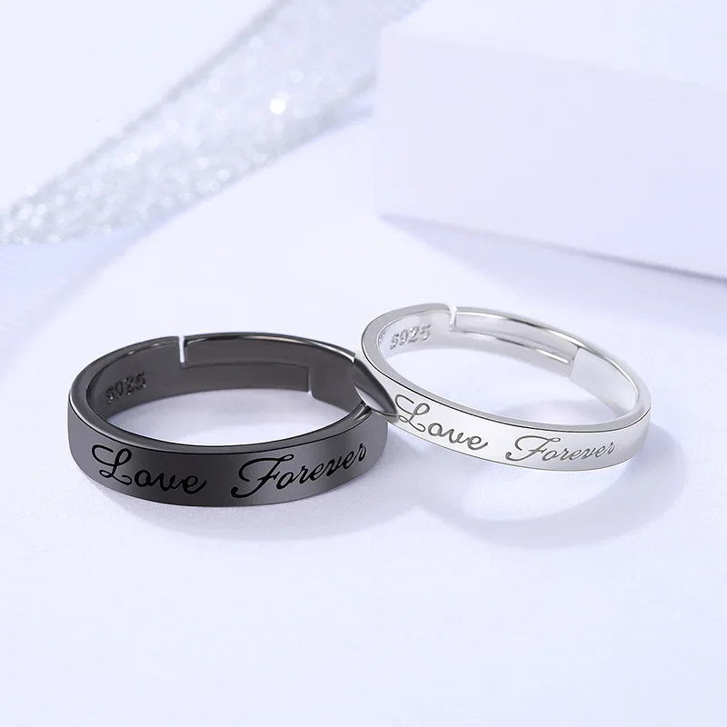 Top Trends: 2Pcs / set Romantic Couple Rings For Women Men Punk Heart ECG Black White Forever Love Promise Wedding Ring Valentine'S Day Gift Shoppable Styles - Image 4