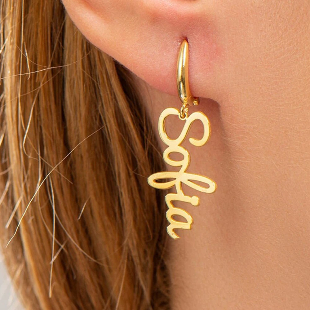 Top Trends: Custom English Earrings Made Of Stainless Steel For Mother's Day Gift For Mom Or Girlfriend Shoppable Styles