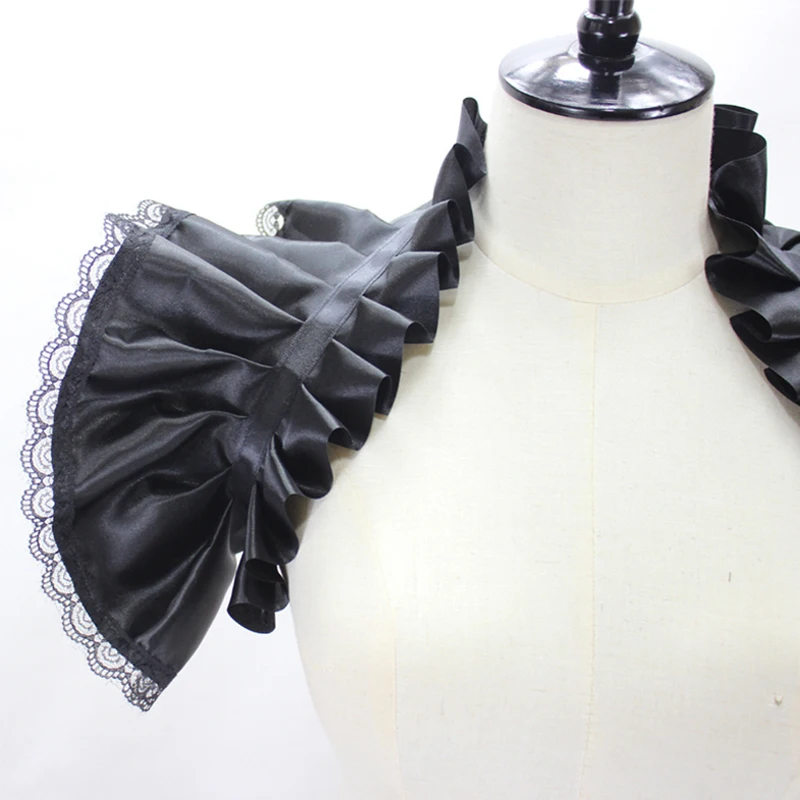 Top Trends: Renaissance Satin Neck Ruff Ruffled Collar Gothic Fake Collar Pleated Sleeve Shawl Stage Costumes Cosplay Victorian Neck Ruff Shoppable Styles - Image 5