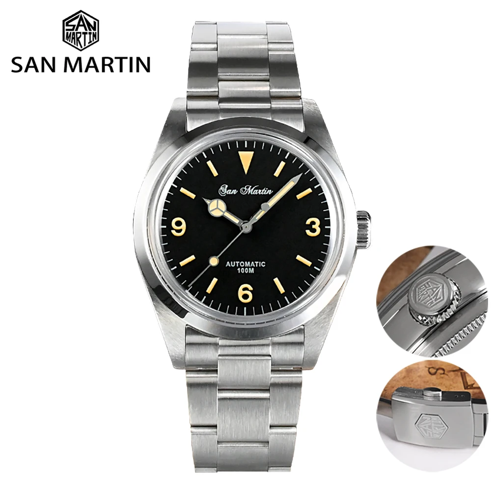 Top Trends: San Martin 39mm Explore Climbing Series Men Watch Sport Retro Luxury Sapphire YN55 Automatic Mechanical Watches 10Bar Luminous Shoppable Styles