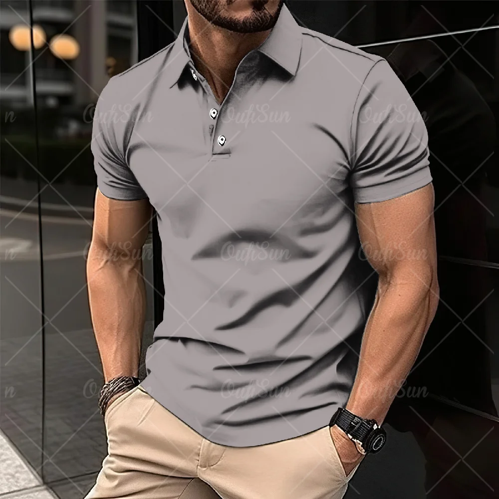 Top Trends: Solid Color Men&#039;S Polo Shirt High Quality 3d Print T-Shirt Summer Casual Short Sleeve Tops Oversized Polo Shirts Male Clothing Shoppable Styles