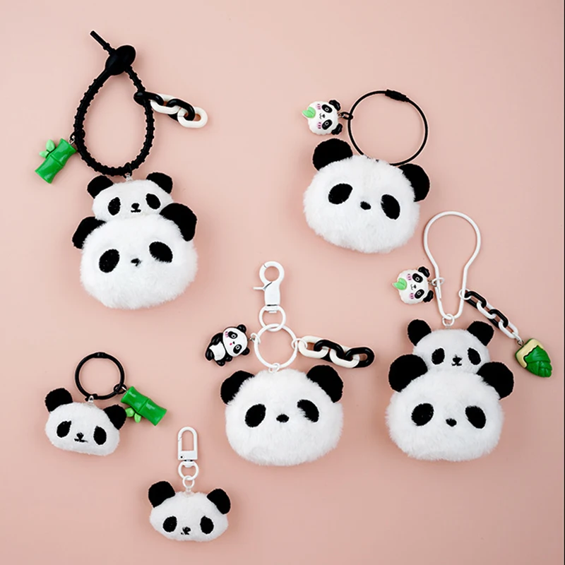 Top Trends: Cute Keychains Creative Bamboo And Panda Keychains For Car Keys Accessories Kawaii Plush Doll Keyrings Wholesale Small Keychain Shoppable Styles