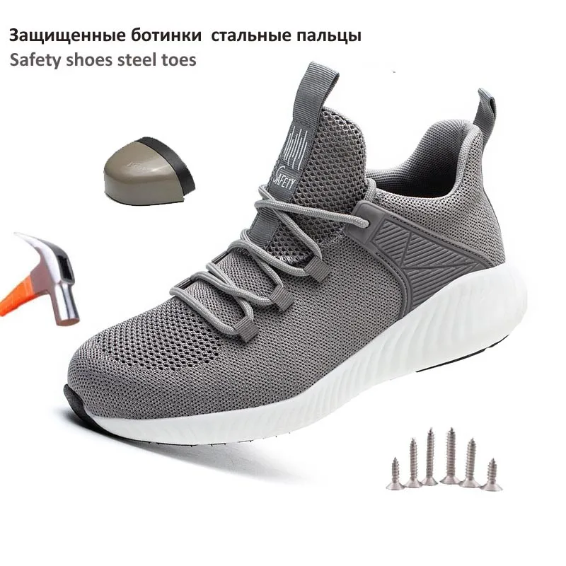 Top Trends: 2022 Work Safety Shoes Men Black Shoes Safety Boots For Men Indestructible Work Sneakers Protective Steel Cap Shoes Zapatos Muje Shoppable Styles