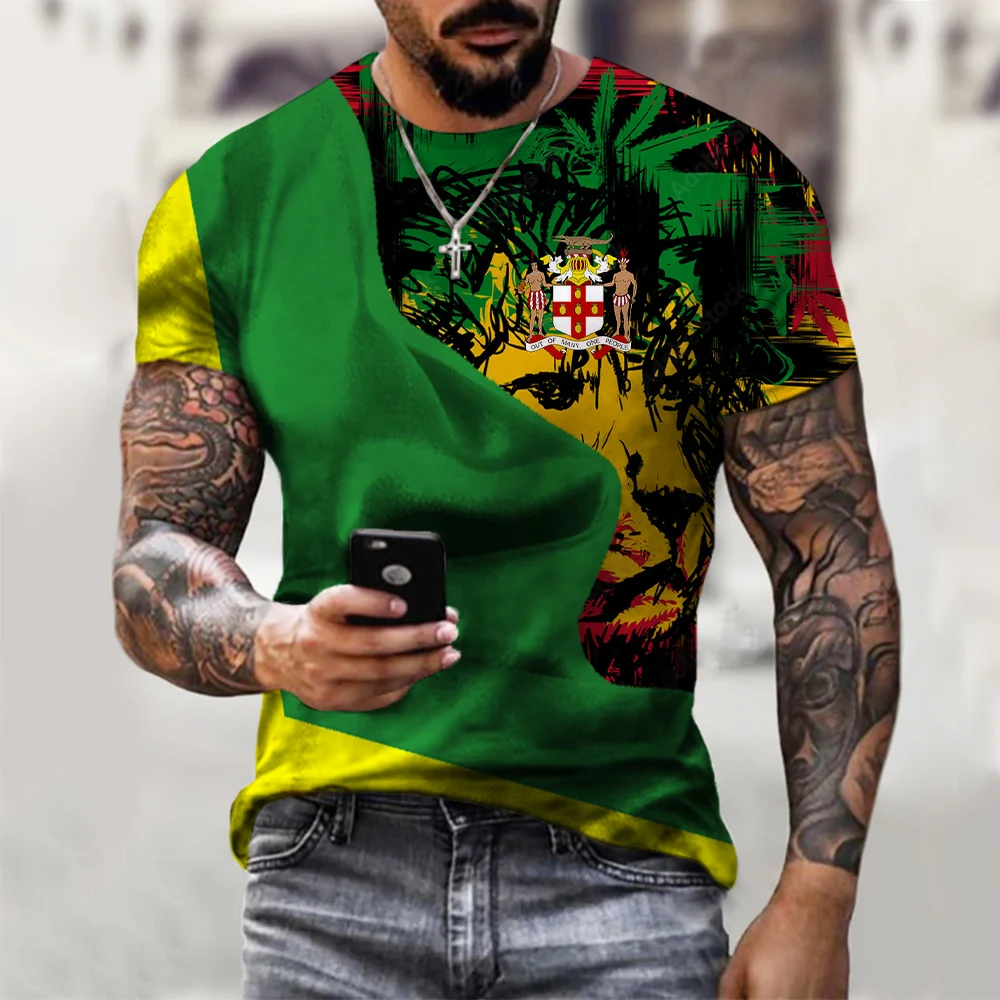 Top Trends: New Jamaica Flag Lion 3D Printed T-shirt Men WomenTshirt Summer Jamaica National Emblem Harajuku Streetwear Tops 2XS-4XL Shoppable Styles