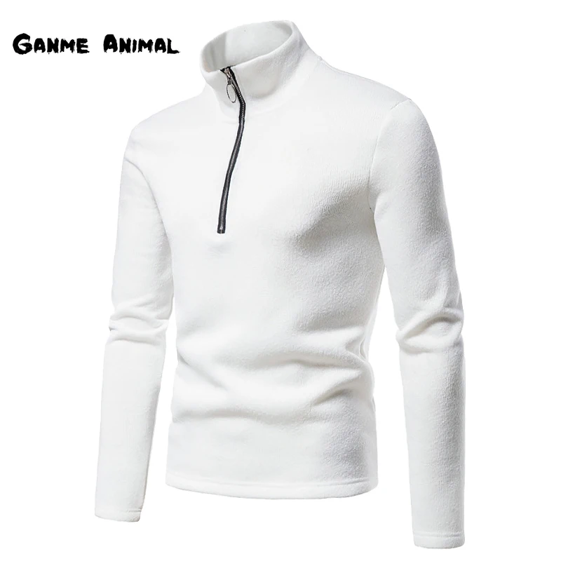 Top Trends: Warm Zipper Sweater Winter Jacket Solid Color High Collar Sweatshirts Pullover Men&#039;s Jumpers Oversize Turtleneck Knitted S-3XL Shoppable Styles