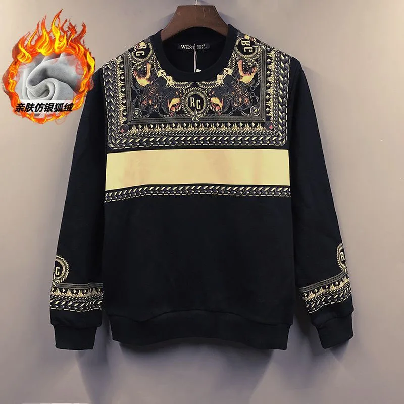 Top Trends: New Autumn / Winter Fashion Brand American Retro Plush Thickened Round Neck Loose And Versatile Handsome Casual Men&#039;s Sweater Shoppable Styles