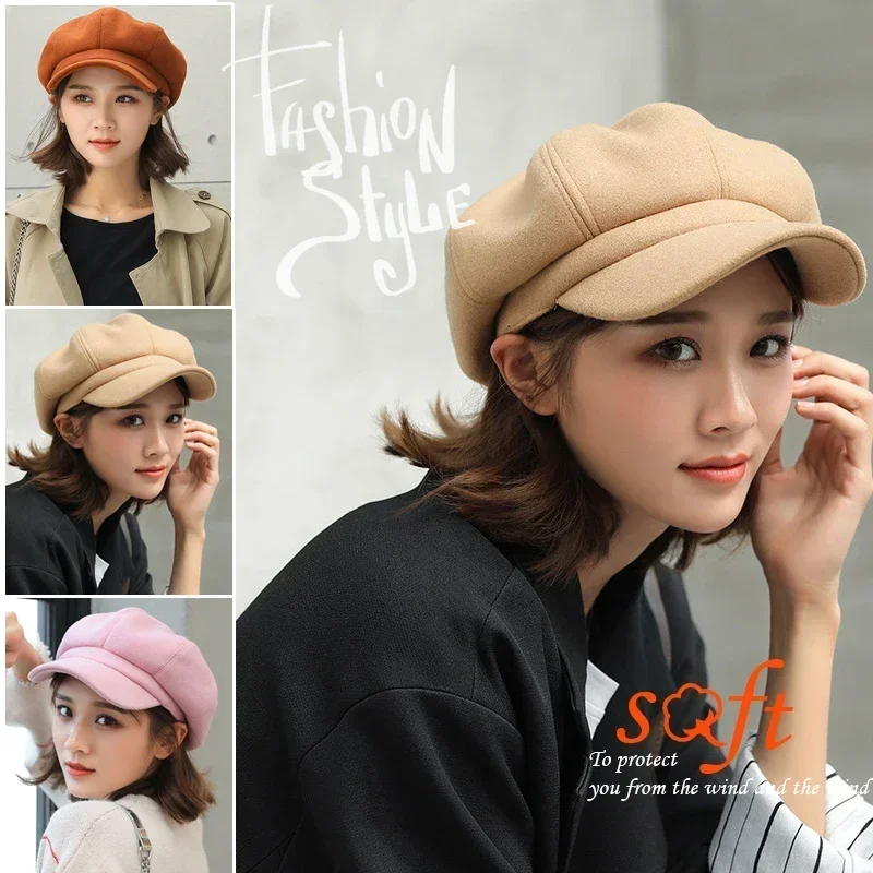 Top Trends: Fashion Women's Wool Beret Hats Casual Newsboy Hat Stylish Artist Painter Newsboy Caps, Elegant Shape Shoppable Styles