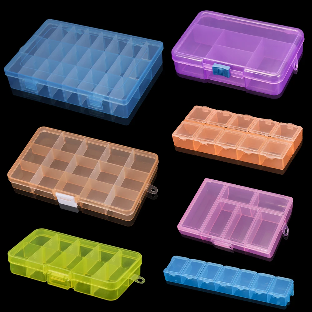 Top Trends: Transparent Grids Adjustable Rectangle Plastic Beads Storage Box Case Container Organize For Jewelry Tool Box Accessories Shoppable Styles