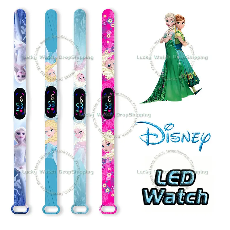 Top Trends: Disney Frozen Kids&#039; Digital Watches Cartoon Action Figure Elsa Anna LED Touch Waterproof Electronic Kids Watch Birthday Gifts Shoppable Styles