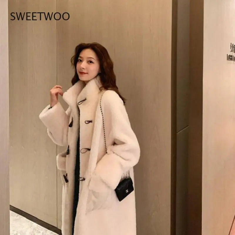 Top Trends: Real Fur Coat High Quality 2021 Long Sheep Shearling Women Winter Fur Jackets Teddy Coats Korean Style Feminina Contracted Slim Shoppable Styles