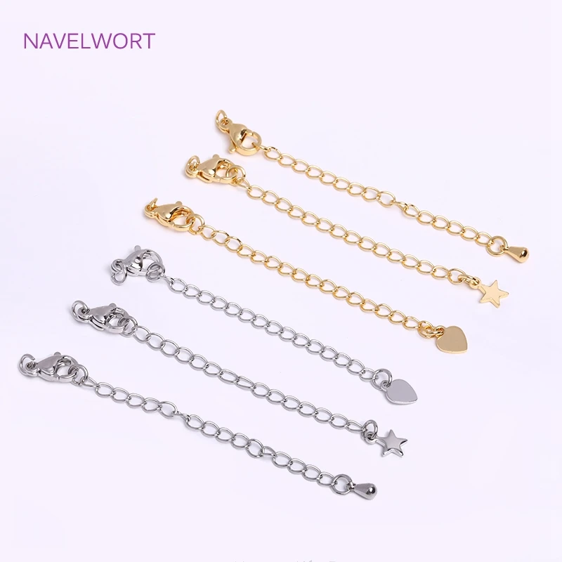 Top Trends: 18k Gold Plated 7.5cm Extension Chain For Jewelry Making, Handmade DIY Bracelet Necklace Extender Chains Accessories Findings Shoppable Styles