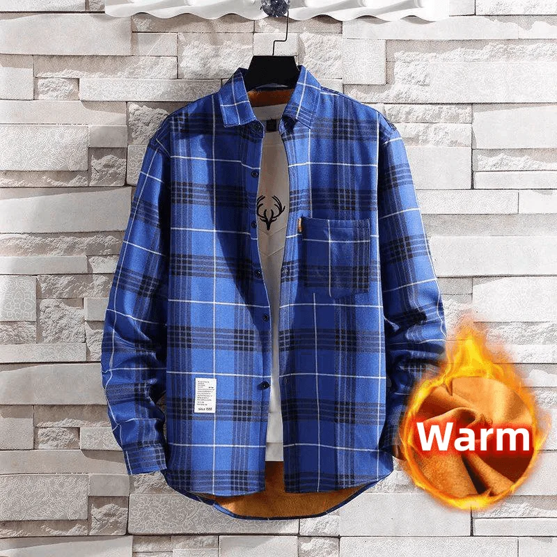 Top Trends: Men's Autumn Winter New Casual Fashion Long Sleeve Plaid Shirt Thick Warm Men's Casual High Quality Soft Large Size Shirt M-3XL Shoppable Styles