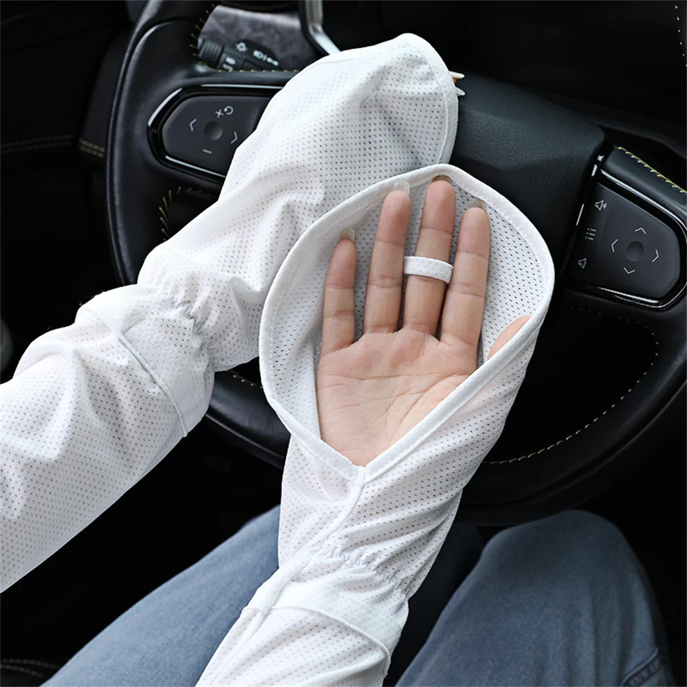 Top Trends: Women&#039;s Driving Sun Protection Ice Silk Sleeve Gloves Loose Breathable Arm UV Protection Outdoor Horseshoe Sleeves Shoppable Styles