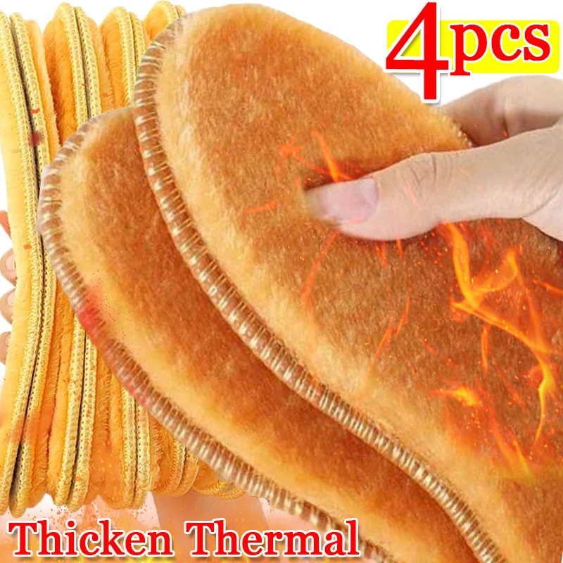 Top Trends: Thickening Plush Heated Insoles Women Men Winter Warm Thermal Thicken Shoe Pads Feet Care Shock-absorbing Inserts Cushion Shoppable Styles