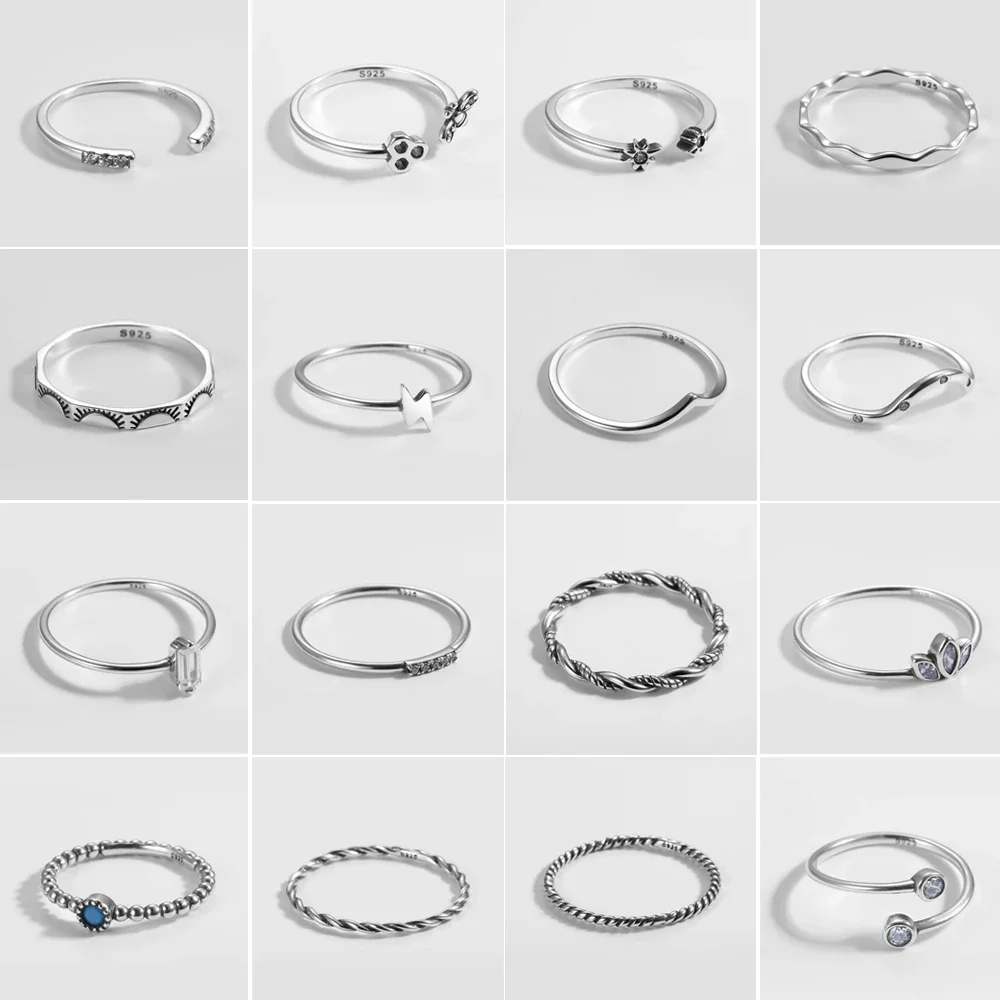 Top Trends: Real 100% 925 Sterling Silver Simple Rice Word Thin Ring For Women Trendy Luxury Fine Jewelry Stackable Twist Finger Rings Gifts Shoppable Styles