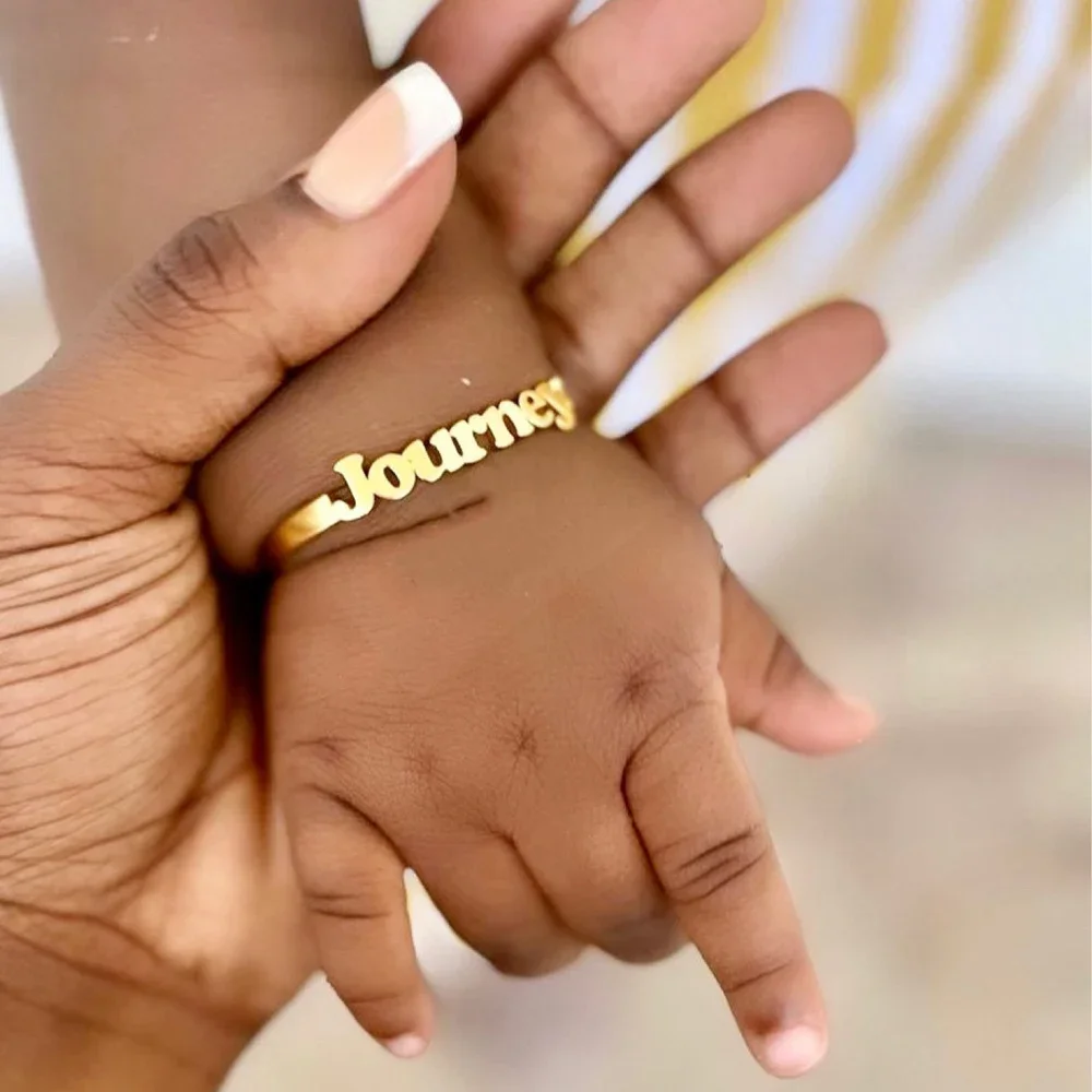 Top Trends: Custom Name Bracelets For Baby Personalized Name Bracelet Gold Color Stainless Steel Bangle Customized Children Birth Jewelry Shoppable Styles