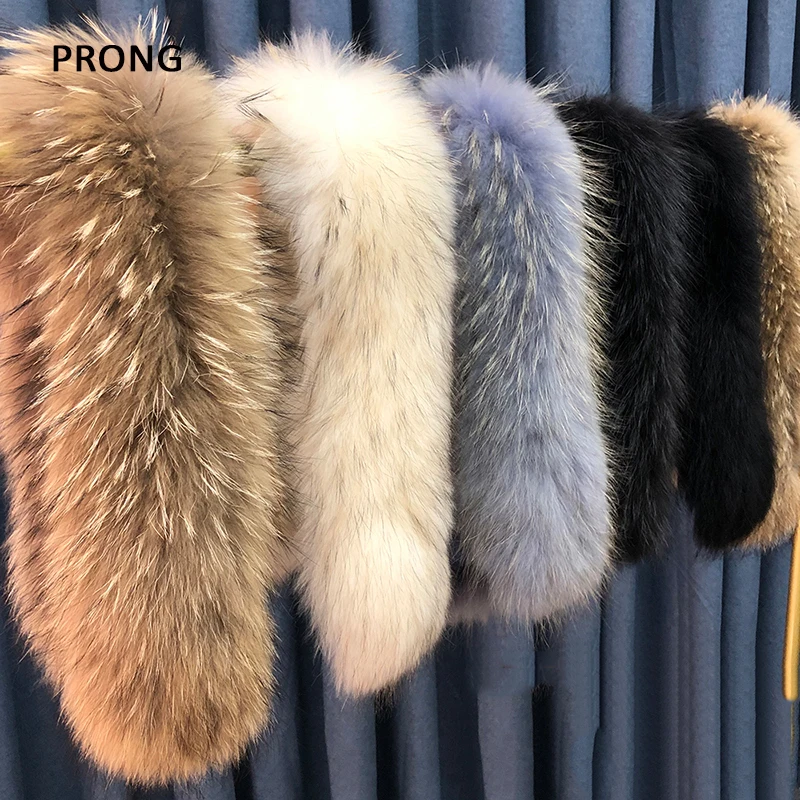 Top Trends: 100% Real Fur Collar Luxury Warm Natural Raccoon Fur Scarf Women Genuine Fur Collar Scarves Large Fur Shawl Male Jacket Coat Shoppable Styles