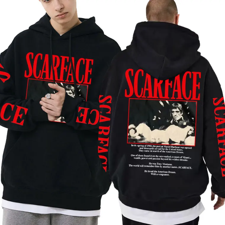 Top Trends: Movie Scarface Tony Montana Graphic Hoodie Men&#039;s Fashion Rock Oversized Sweatshirt Men Women Casual Vintage Hip Hop Punk Hoodies Shoppable Styles