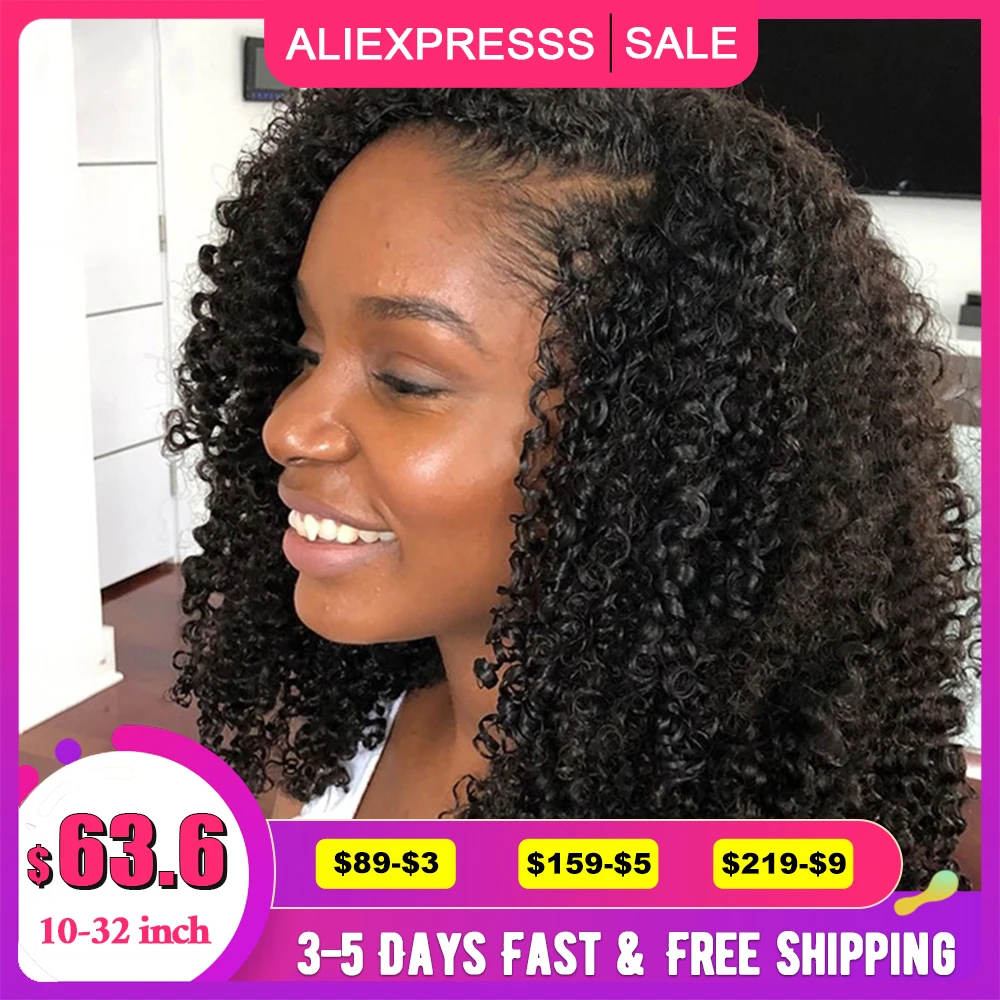 Top Trends: Afro Kinky Curly U Part Wig Human Hair Wigs Brazilian Virgin V Upart Wig 3b 3c Kinky Coily Human Hair For Black Woman VSHOW Shoppable Styles