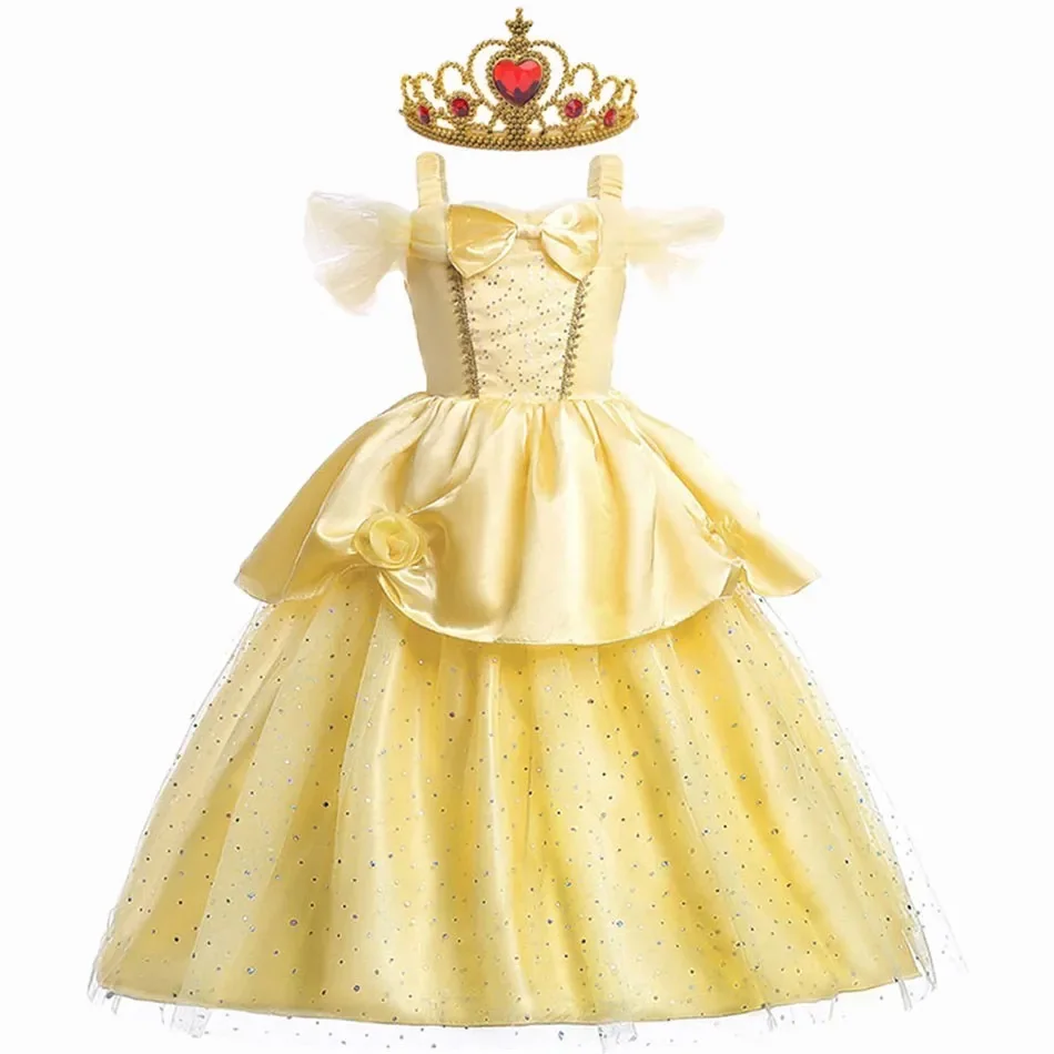 Top Trends: Girl Belle Princess Dress Kids Beauty And The Beast Costume Children Christmas Birthday Cosplay Elegant Party Dress 2-10 Years Shoppable Styles