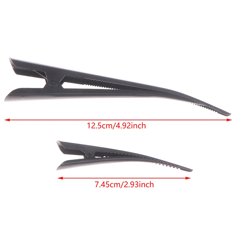 4Pcs Lange Metall Haar Clips Hohle Blume Entenschnabel Haar Klemmen Haar Zubehör Ente Zähne Friseur Salon Spitze Clip Schwarz clip – Detail 5