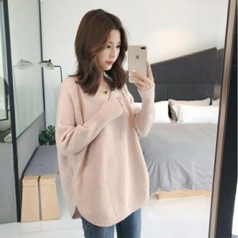 Top Trends: Fashion Solid Color Asymmetrical Casual Sweaters Female Clothing 2023 Autumn Winter Loose All-match Pullovers Irregular Tops Shoppable Styles