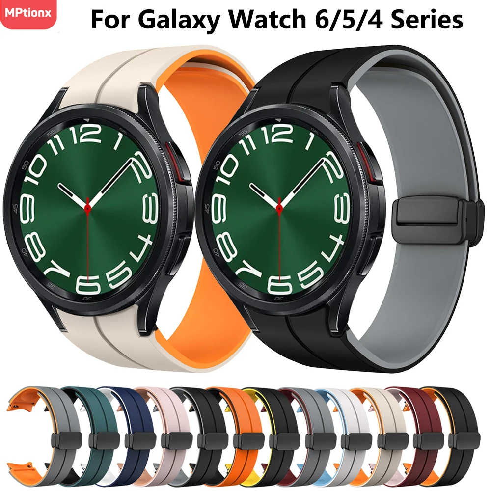 Top Trends: Silicone Strap For Samsung Galaxy Watch 6 Classic 43mm 47mm 5 Pro 45mm Magnetic Buckle Band For Galaxy Watch 6 5 4 40mm 44mm Shoppable Styles